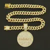 Fantastico ciondolo a disco con lettera piena di diamanti COLLANA A CATENA CUBANA hiphop nightclub hip hop accessori decorativi personalizzati 231015