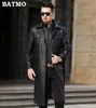Erkekler Deri Sahte Batmo 2023 Varış Sonbahar Kış Gerçek Kalınlı Trençkot Erkekler Ceket Uzun Palto Plus Boyut S 5XL 231102