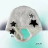 Beanie/Skull Caps Y2k In Hat Cute Imitation Mink Hat Women Ear Protector Star Decorate Lacing Strap Warm Trend Sweet Winter White Beanie Cap 231102