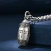 Anhänger Klassische buddhistische Herz Sutra Box Anhänger Halskette für Männer Schmuck trendige Silber 925 Kette männliche Wolken Schrift Amulett