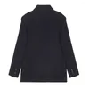 Dameskostuums 3-knops jasje voor dameskleding Zwarte blazer Elegant stijlvol Notch-revers Dames Klassiek kantoorpak Bovenkleding