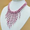 Choker Hand-woven Strand Necklace. Natural Freshwater Pearl Necklace 18"
