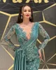 Nuovi abiti da sera sirena Abito da ballo formale Scoop Scoop Sunceli lunghi lunghi pavimento Applique in pizzo Long Plus size Illusion