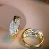 Cluster Rings UNICE Twisted Arm Staggered Diamond Funky Real 18K Solid Yellow Gold AU750 Anniversary Fine Jewelry Fashion Women