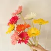 الزهور الزخرفية زهرة الاصطناعية pu gerbera daisy عباد الشمس الطويلة مزهرية للديكور المنزل ترتيب زهور الزفاف