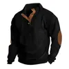 Pulls pour hommes en plein air décontracté boutonné col montant à manches longues Pit Strip velours côtelé sweat-shirt automne hiver mode