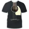 T-shirt pour femmes rock guitare 3D T-shirt T-shirt Summer Men / Femmes à manches courtes Fashion Street Style Sports Lightweight Breathable Tops 230403