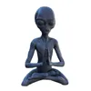 Dekorationsobjekte Figuren Meditatives Alien-Harz-Ornament UFO Innen- und Außendekoration Meditation Alien-Gartenfigur 210908