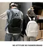 Mochila Leahter Men Street Style Hip Hop Solid PU School Saga ombros de laptop Sacos de computador unissex