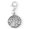 20 stks veel Familie Boom Van Leven Platen Dangle Charms Hanger Met Karabijn Voor Glas Drijvende Medaillon Jewelrys273P