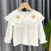 Chemises pour enfants filles à manches longues blanc brodé bébé chemise enfant en bas âge fille automne enfants vêtements vêtements d'automne pour enfant en bas âge filles Blouse fille 230403