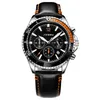 Relógio masculino relógios de alta qualidade luxo negócios impermeável quartzo-bateria couro 44mm relógio