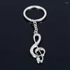 Keychains 30st Musical Note Key Chain Metal Music Symbol G-CLEF Ring Keychain