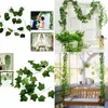 Decoratieve bloemen kunstmatige hangende planten liana zijden nep klimop bladeren voor muur groene slinger decoratie home decor feest wijnstokken 240 cm blad