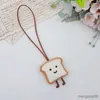 Keychains Lanyards Cute Bag Keychain Women Plush Bread Keychain With Name Keyrings Useful Anti Name Keychain Food Keyring R231103