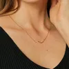 Pendant Necklaces Geometric Wave Necklace For Women Refined Zircon Gold Plated Words European And American Ornament Accessories