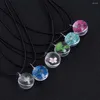 Pendant Necklaces Transparent Resin Fashion Crystal Ball Clover Necklace Plant Flower