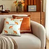 Taie d'oreiller décorative en velours pour housse de coussin pour canapé-lit de voiture 45 cm orange