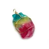 Pendant Necklaces 2pcs/pack Natural Crystal Pendants Semi-precious Stone Irregular Shape Colorful DIY For Making Necklace 25x37-28x55mm Size