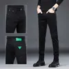 Jeans pour hommes Jeans noirs haut de gamme de luxe de créateur, petit tube droit à la mode pour hommes, pantalon de grande taille élastique polyvalent toutes saisons 2022 AL84