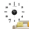 Relógios de parede para decoração de sala de estar 3D faça você mesmo quartzo moda relógios acrílicos espelho adesivos modernos decoração de escritório em casa
