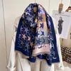Шарфы 2023, шарф с имитацией кашемира со звездным принтом, двустороннее толстое одеяло, женская шаль Bufanda, шейный платок, платок, модная пашмина 231103