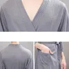 Herengewaden Badjas Wafelpyjama Pyjama Nachtkleding Nachtkleding Casual Koreaans Lente Zomer Herfst Winter SA1043 231102