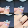 Anelli Anello opale genuino Real 925 Sterling Sier Fine Jewelry 4X6Mm Colorf Natrual Gemstone Per le donne Regalo di compleanno Shi Dhgarden Dhrfg