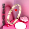 2023 explosieve armband Kleurloze armband Qixi Festival cadeau met diamanten titanium stalen armband Koreaanse stijl lichte luxe liefhebbers van volledige diamanten