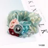 Fashion Flower Yarn Hair Rope Elegant Faux Crystals Rhinestone Bow Hairband For Women Girls Bun Ponytail Scrunchies Hair Jewelry