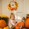 Decorative Flowers Halloween Artificial Plants With Pumpkin Maple Bell Christmas Fall Door Hanging Window Wedding Wall Home Decoration