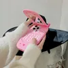 Little Smart Cute Cartoon Cartoon 3D Case dla iPhone'a 15 14 13 12 11 Pro Max Promex Fashion Back Cover z uchwytem