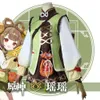 Genshin impacto cos feminino yaoyao cosplay roupas cesta animação roupas terno feminino jogo bonito luoli cosplay