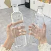 Water Bottles Clear Bottle Time Scale Cute Drinkware Transparent Milk Juice Cup Plastic Waterbottle Outdoor Shaker Girls