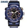 Smael Sport Watch Men Wodoodporne zegarki LED Digital Stopwatch Big Dial Clock dla mężczyzn 8038 Relogio Masculino Quartz 220329298i