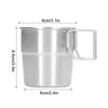 Tumblers Outdoor Camping Cup 320ml Portable Stainless Steel Metal Coffee Mug With Foldable Handle For Backpacking Hiking