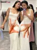 Stedelijke sexy jurken raar poes vingerafdruk vrouwen jurk spaghettibandjes mouwloze bandage bodycon dames zomer streetwear party slim fit vestidos