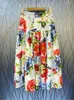Spódnice Delocah Wysokiej jakości letnie kobiety mody przyjęcie pasa startowego midi spódnica talii patchwork marszczyzny botty bawełniane line
