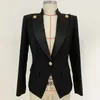 Ternos femininos Blazers Blazers de alta qualidade estilista blazer jaqueta feminina blazer de colar de cetim único feminino 230403