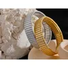 Bangle Yhpup 316l Stainless Steel 18K Gold PVD Plated Metal Wide Bracelet 2023 For Women Stylish Unisex Jewelry Bijoux