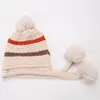 Berets Flauschige Strickmütze für Damen mit Skikappe, Haarballen-Geschenk für (Beige)