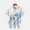 Casual overhemden voor heren Zomer Hawaiiaans overhemd Bowling Korte mouw Kleurblok Turndown Street Vakantie Button-Down Kleding