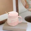 Ensembles de vaisselle tasse à café en céramique tasse à lait adorable avec cuillère eau à la maison de bureau
