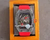 RM27-04 Tennis Montre Homme Tonneau en Fiber de Carbone Montre de Luxe Automatique Mécanique Saphir Cristal Designer Montre-Bracelet Étanche Réserve de Marche 8 Couleurs