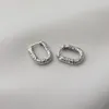 Pendientes de aro WTLTC para mujer pequeños martillados en forma de U simples aros texturizados con personalidad geométrica pequeña INS