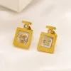 18k Gold-Perfume Bottle Stud örhängen Designer smycken charm kärlek gåvor örhänge varumärke logotyp klassisk logotyp örhängen engagemang parti resor rostfritt stål örhängen örhängen