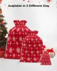 Dekoracje świąteczne płatek śniegu 1/2/10PCS Uchwyty prezentów z torbami do przechowywania sznurka