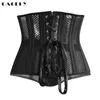 Women's Shapers 26 Steel Bones Body Shaper Corset Waist Trainer Cincher Bustier Top Busk Corselet Sexy Lacing-up Slimming Underwear Lingerie