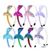 Konst och hantverk söta paljetter pannband för flickor regnbåge sjöjungfru pärlor hårband korea mode huvudbonad 8 färger droppleverans ho dh5m3