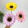 Decorative Flowers 50pcs Warm Sunflower Thanksgiving Day Bouquet Decoration Handmade Art Soap Flower Head